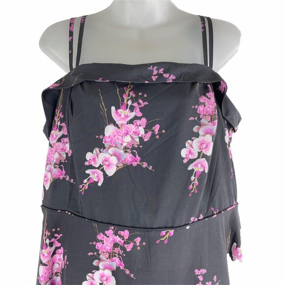 City Chic Holiday Romance Floral Print Fit & Flare Dress Size 14 - Picture 5 of 11